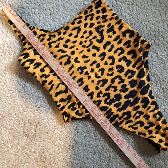 one shoulder leopard print one piece tank swim body suit - Picture 12 of 12